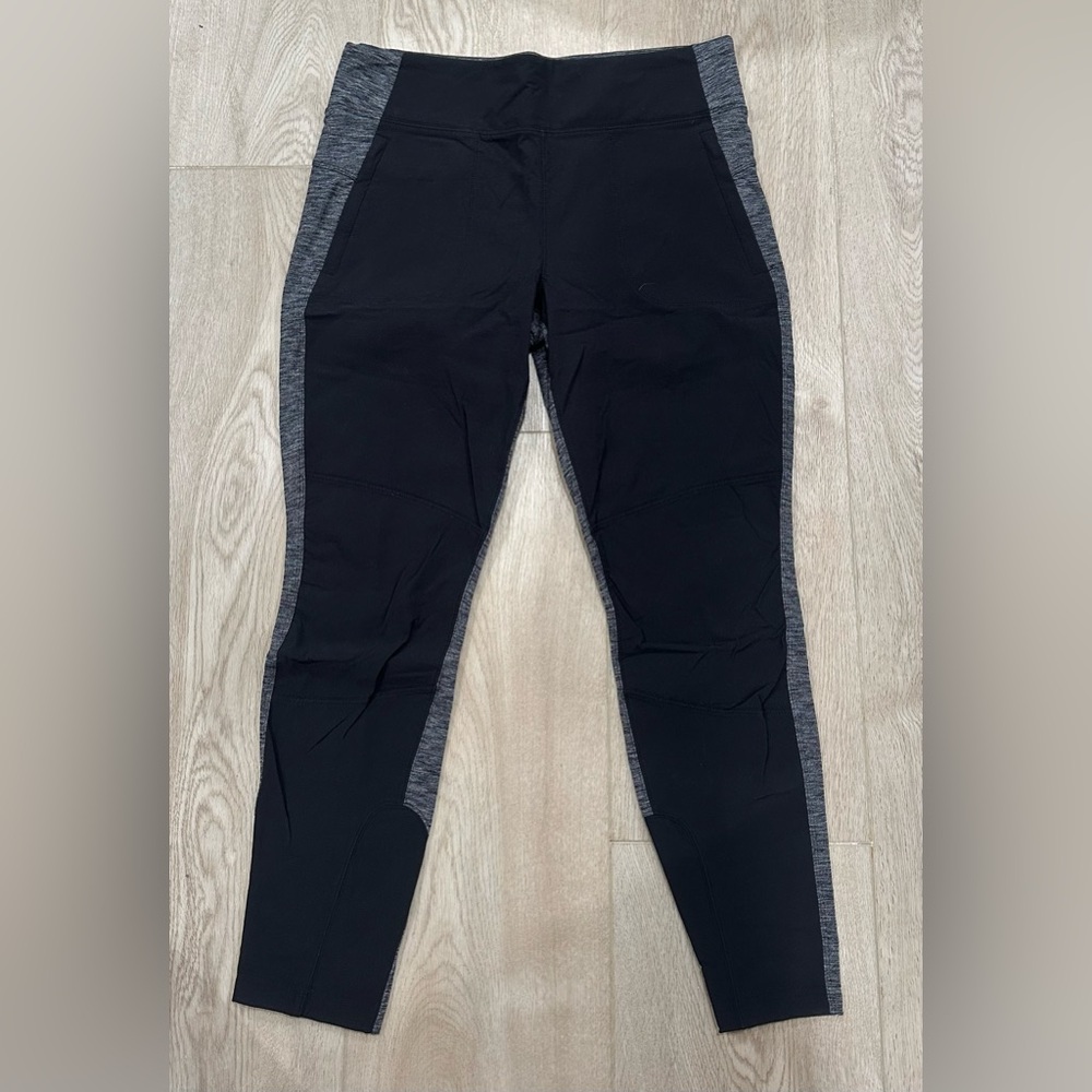 Athleta Highline Hybrid Ankle Tight - Black/gray size 12 EUC